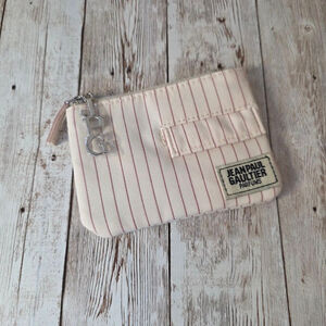 Jean Paul Gaultier Beige Red Stripe Cardholder Wallet